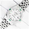 Image 2 : Rolex Ladies Stainless Steel White Index Emerald and Diamond Datejust Wristwatch