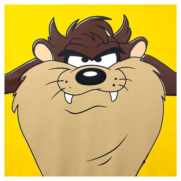 Steve Kaufman (1960-2010) "Tasmanian Devil" Original Mixed Media on Canvas