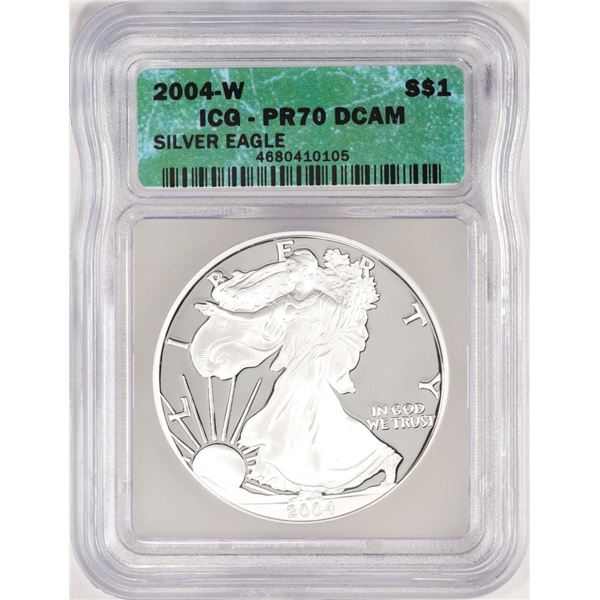 2004-W $1 Proof American Silver Eagle Coin ICG PR70DCAM