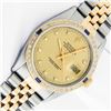 Image 2 : Rolex Mens Two Tone Champagne Sapphire and Diamond Datejust Wristwatch