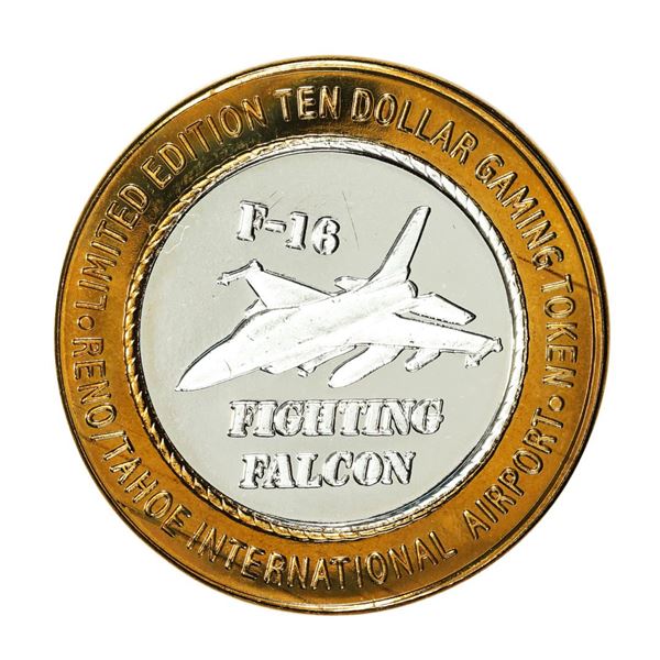 .999 Silver Reno/Tahoe International Airport $10 Casino Limited Edition Gaming Token