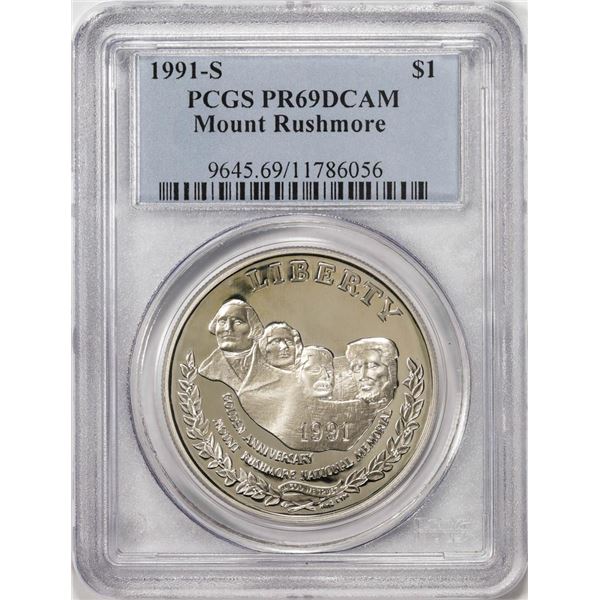 1991-S $1 Proof Mount Rushmore Commemorative Silver Dollar Coin PCGS PR69DCAM