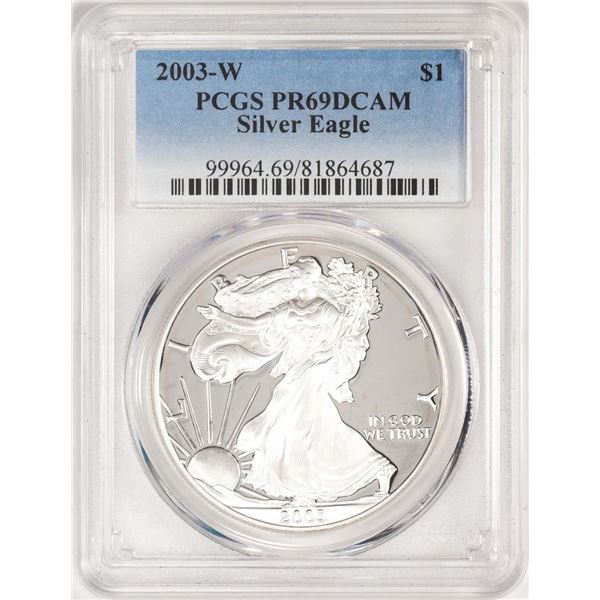 2003-W $1 Proof American Silver Eagle Coin PCGS PR69DCAM
