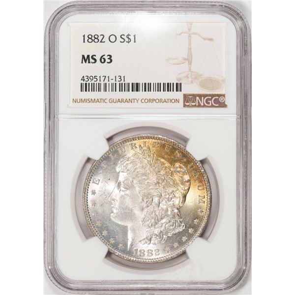 1882-O $1 Morgan Silver Dollar Coin NGC MS63 Nice Toning