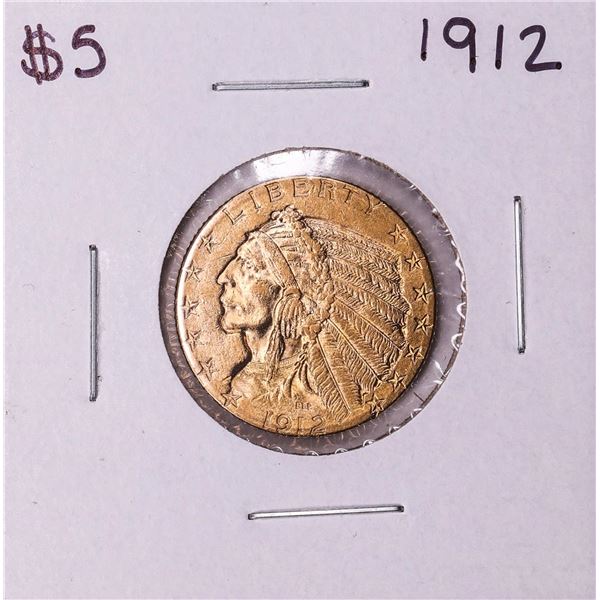 1912 $5 Indian Head Half Eagle Gold Coin