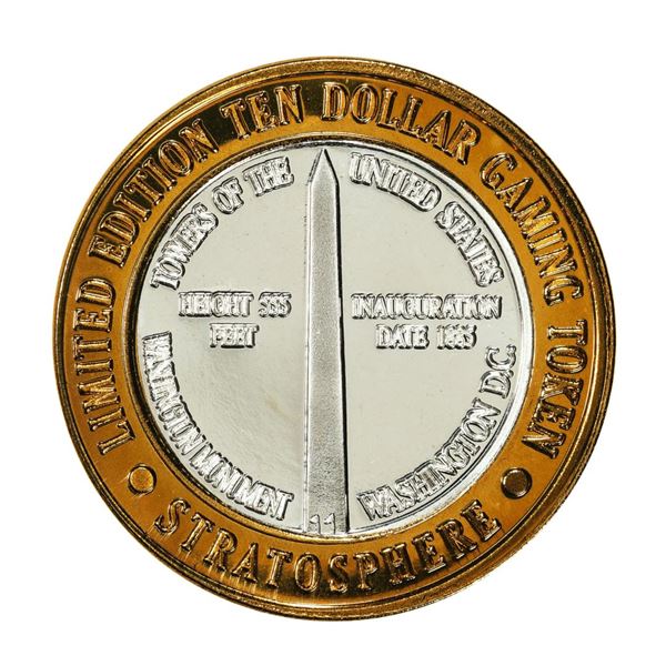 .999 Silver Stratosphere Las Vegas, Nevada $10 Casino Limited Edition Gaming Token