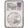 Image 1 : 2016 $1 American Silver Eagle Coin NGC MS70 FDOI Jones Signature 30th Anniversary