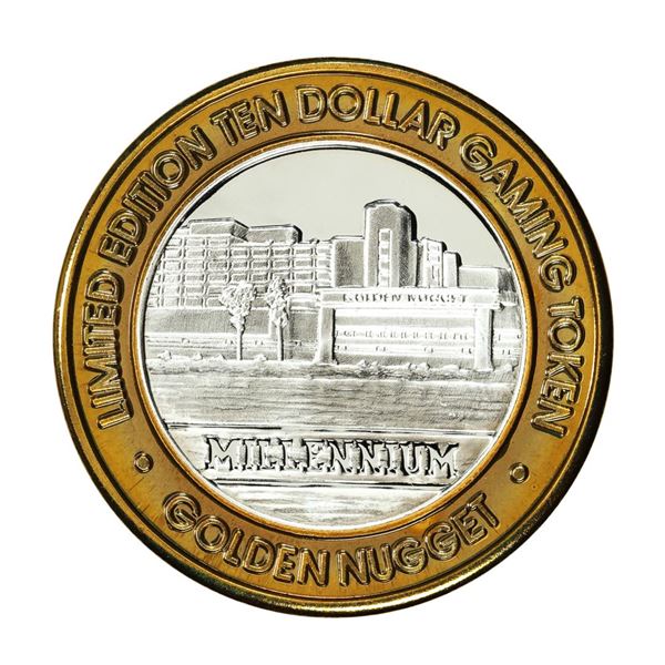 .999 Fine Silver Golden Nugget Laughlin, NV $10 Casino Limited Edition Gaming Token