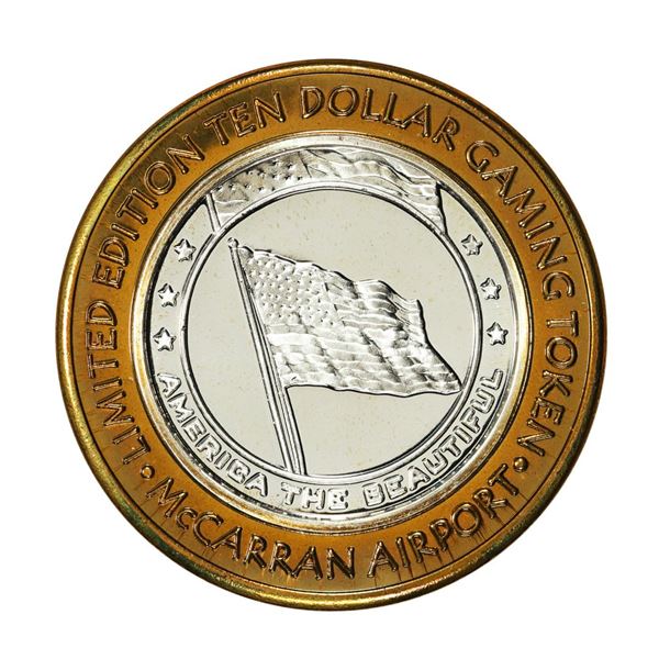 .999 Silver McCarran International Airport $10 Casino Limited Edition Gaming Token
