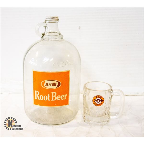 A&W GALLON JUG WITH A&W MUG