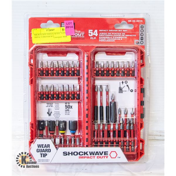 MILWAUKEE SHOCK WAVE 54 PIECE IMPACT DRIVER SET