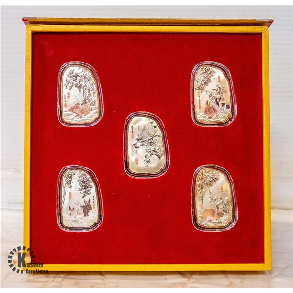 272) YEAR OF THE RABBIT SILVER MEDALLION SET
