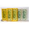 Image 2 : 156)5 RANDOM US 2 DOLLAR BILLS