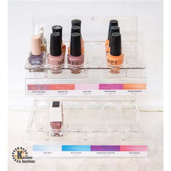 NAIL POLISH ORGANIZER W/NEW NAIL POLISH