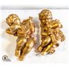 Image 1 : PAIR OF VINTAGE 11 " TALL GOLDEN CHERUBS