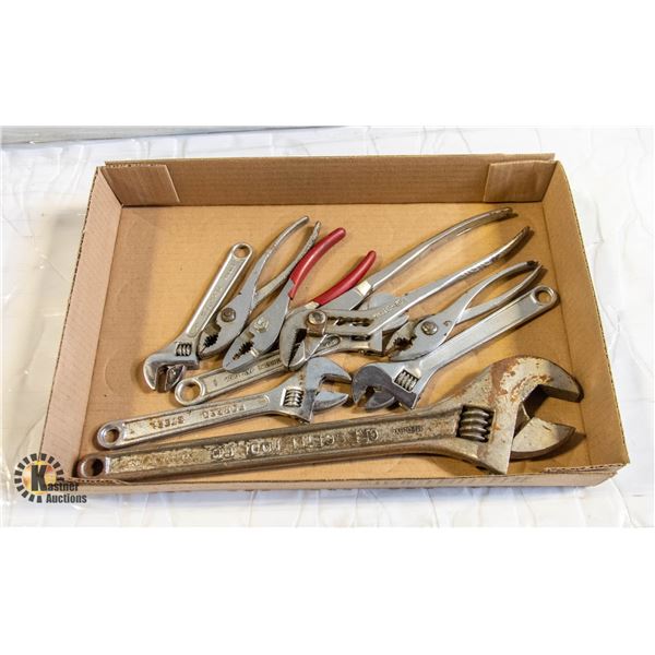 PUMP PLIERS , CRESCENT WRENCHES