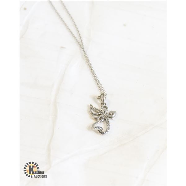 STERLING 925 ITALY ANGEL PENDANT 18" NECKLACE