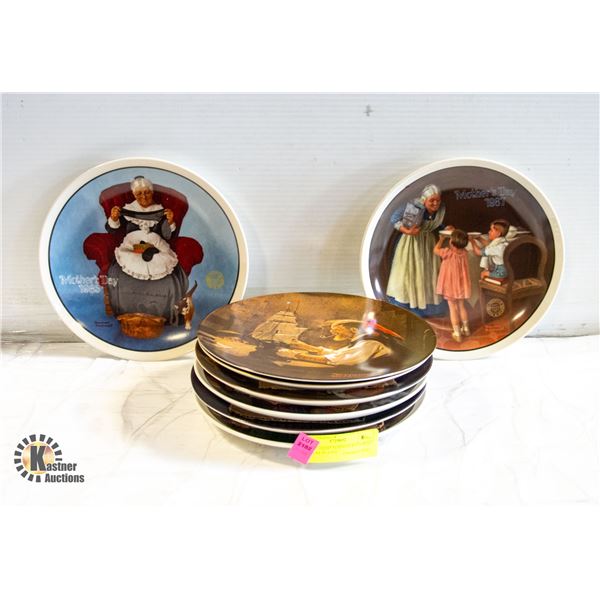 LOT OF EIGHT NORMAN ROCKWELL PICTURE PLATES
