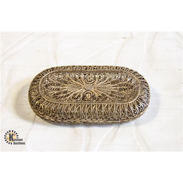 SILVER PLATED FANCY DESIGNER TRINKET BOX