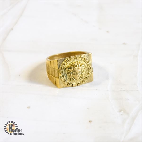 MENS VERSACE EMBLAM RING GOLD PLATED WITH