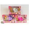 Image 1 : SET OF 3 BEAUTIFUL PONIES SETS , WHITE, PINK,