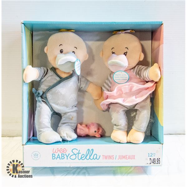 WEE BABY STELLA TWINS NEW IN PACKAGE