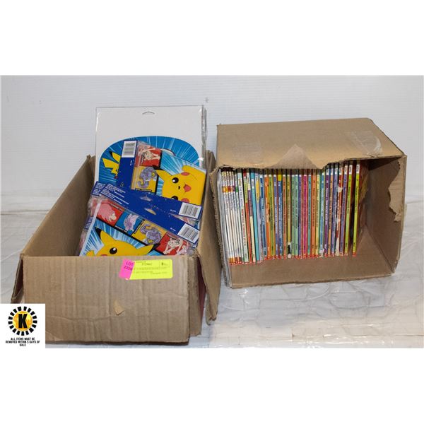 LOT OF 35 POKEMON BOOKS AND PARTY DECORATIONS