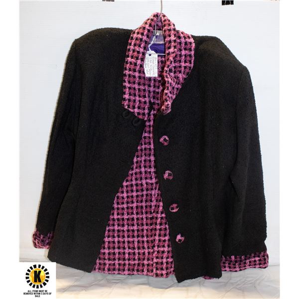 VTG. M/L CONCRETE 2PC SKIRT SUIT 100% WOOL