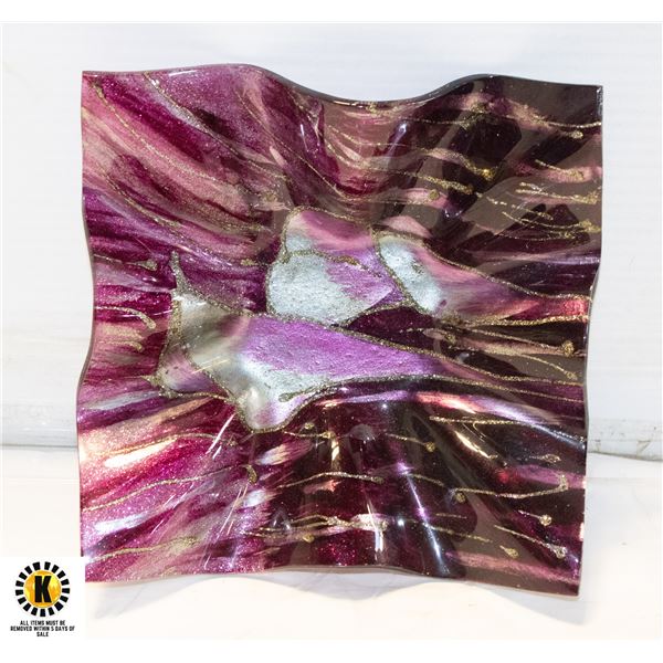 FUSED/MOLDED ART GLASS DISH