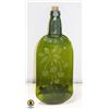 Image 1 : SIGNED MELTED FLAT GREEN WINE BOTTLE