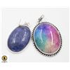 Image 1 : #377-NATURAL LAPIZ LAZULI ,RANBOW SOLAR QZ   PENDA