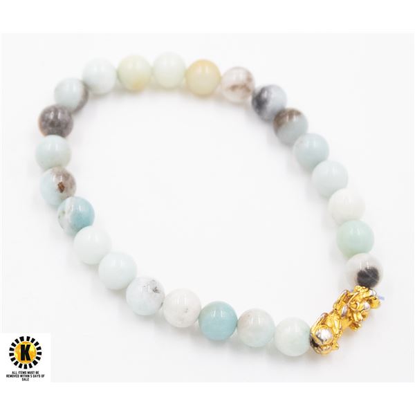 #293-NATURAL MOOKIES & DRAGON BEAD BRACELETE