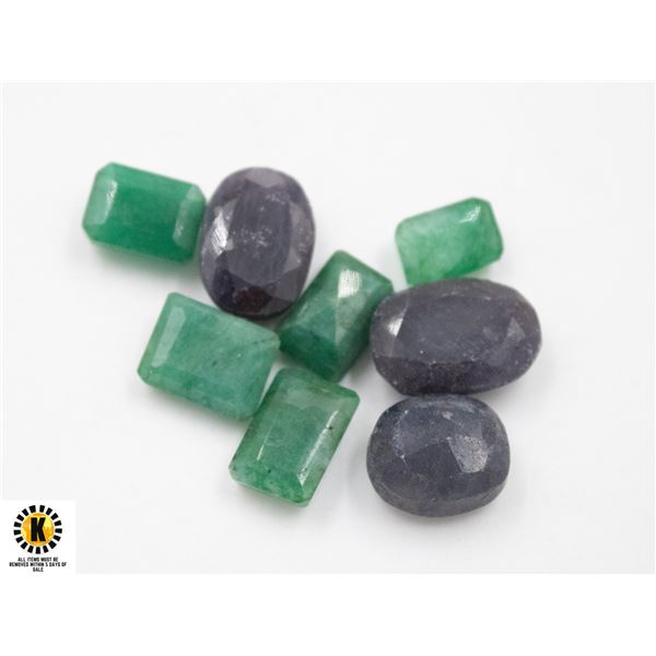 #55-GREEN EMERALD & SAPPHIRE  GEMSTONE 83.95CT