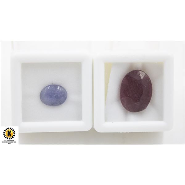 #162-UNHEATED TANZANITE 2.15CT RUBY13.15CT GEMSTON