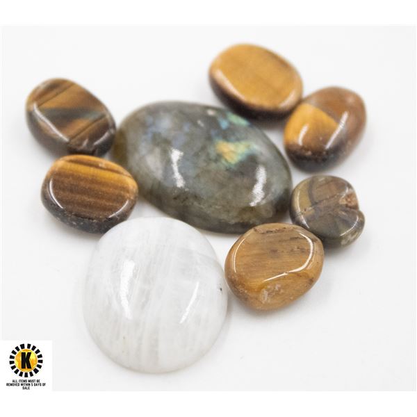 #19- MOONSTONE & TIGER EYE ,LABRADORITE 115.35CT