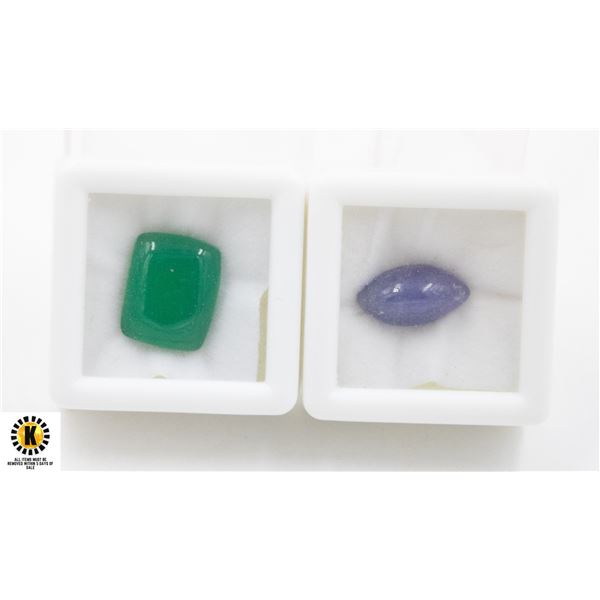#165-UNHEATED TANZANITE 4.48 CT &  AGATE 6.30CT