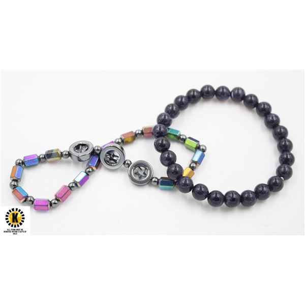 #118-NATURAL SANDSTONE BRACELET,HEMARTITE ANKLE