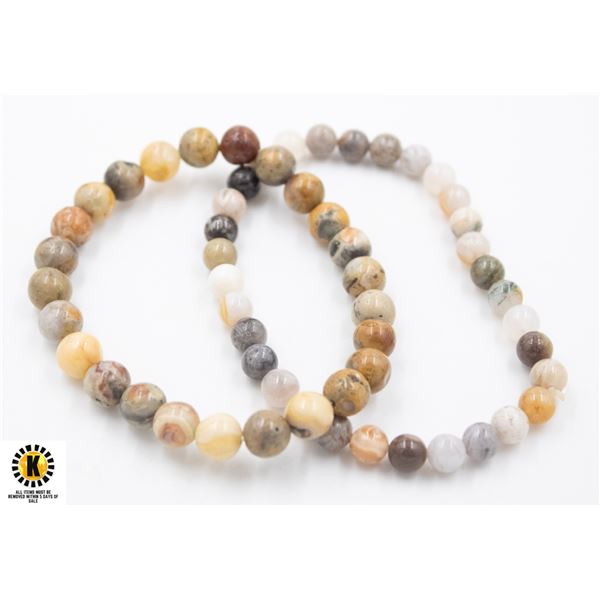 #115-NATURAL MOOKIES  6 MM & GRAZY LAC  BRACELET