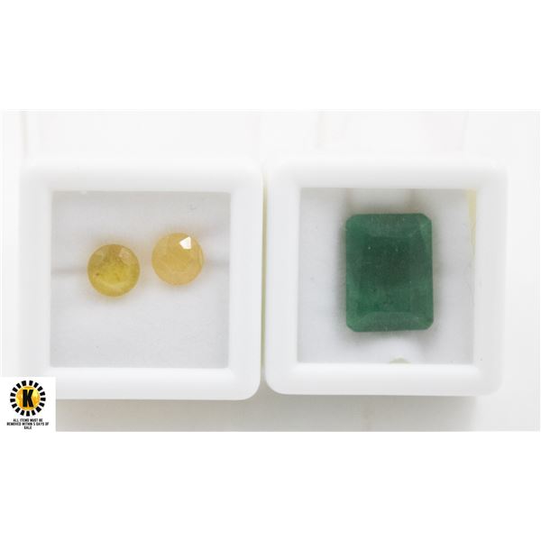 #177-HEATED YELLOW SAPPHIRE 3.15CT & RUBY 9.70CT