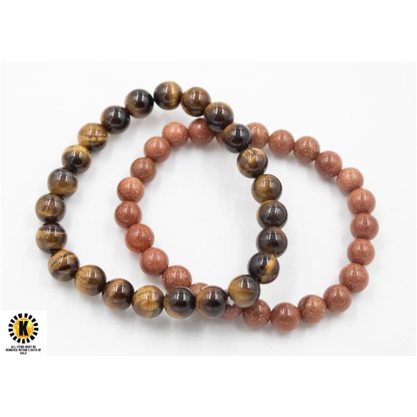 #101-NATURAL GOLDEN SAND STONE & TIGER EYE