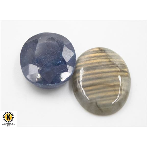 #14-NATURAL LABRADORITE & BLUE SAPPHIRE 94.45 CT