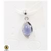 Image 1 : #240-UNHEATED BLUE TANZANITE & CZ PENDANT