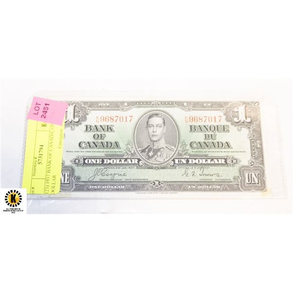 123) 1937 BANK OF CANADA, ONE DOLLAR