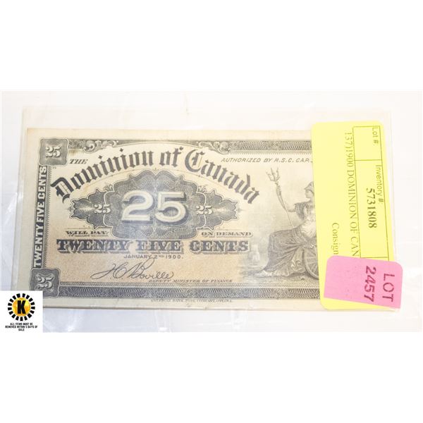 137)1900 DOMINION OF CANADA, $.25