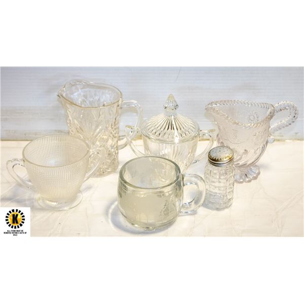 CREAMER, PITCER, SUGAR BOWL & MORE
