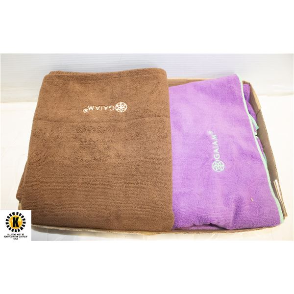 GAIAM BROWN SKIDLESS YOGA TOWEL &