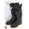 Image 1 : WOMENS SZ 8 BLACK LACE BOOTS WITH SIDE ZIPPER