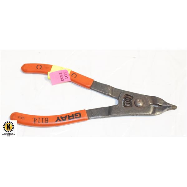 GRAY TOOLS B114 SNAP RING PLILERS