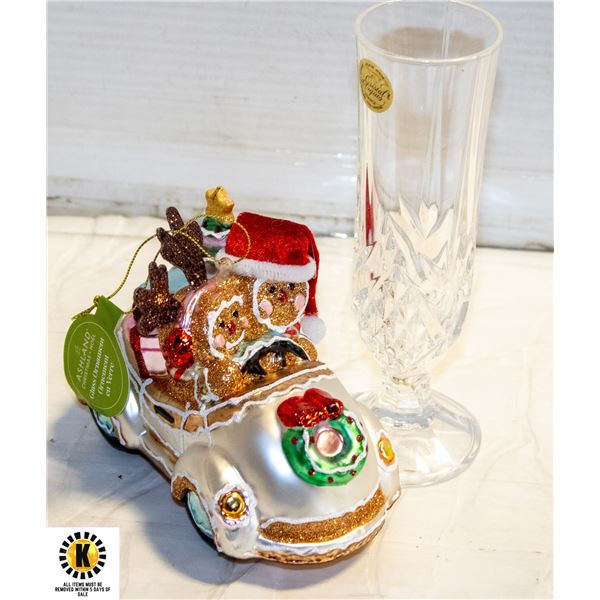 GLASS GINGERBREAD ORNAMENT &