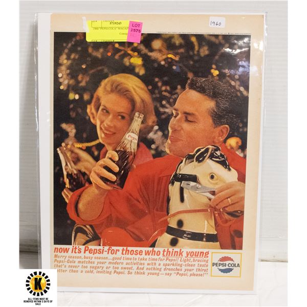 1960 "PEPSI-COLA" MAGAZINE AD